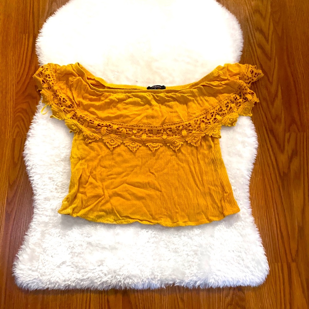 Mustard yellow crop top